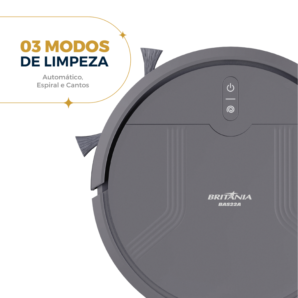 Aspirador Robô Britânia Bivolt Filtro HEPA 35W BAS22A — imagem 2 de 2