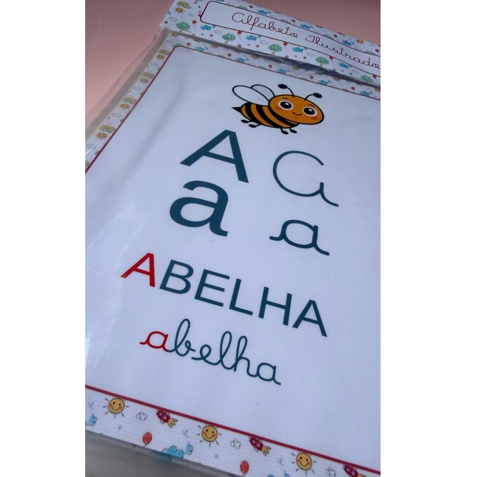 ALFABETO ILUSTRADO DE PAREDE / PLASTIFICADO COM POLASEAL