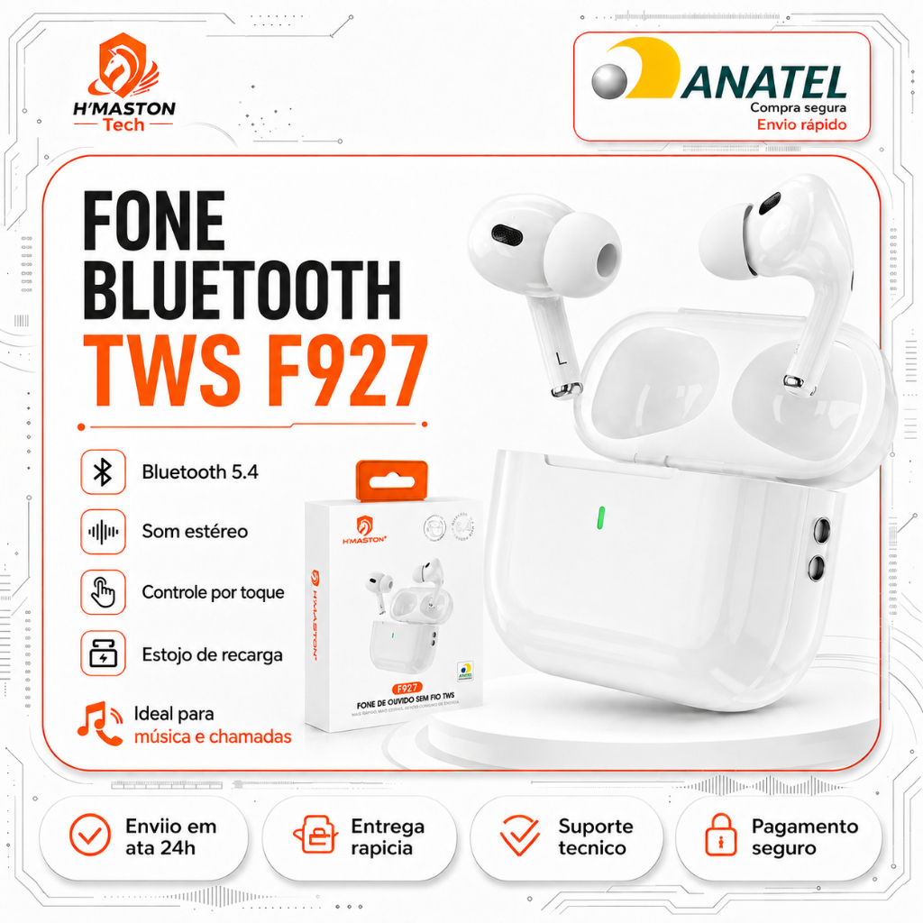 H‘maston F927 Fone Tws Phone De Ouvido Bluetooth Fone Sem Fio Fone De Ouvido Sem Fio — Oferta Verificada
