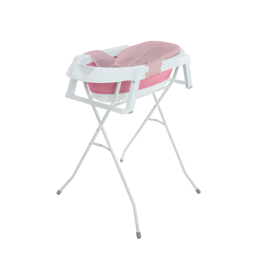 Banheira de Bebê com Suporte Smile Safety 1St Redutor de RN Pink