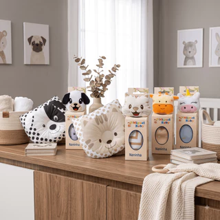 Kit Travesseiro Anatômico e Naninha Bebê Menino Menina Almofada Paninho Enxoval Ateliê Amor de Mãe