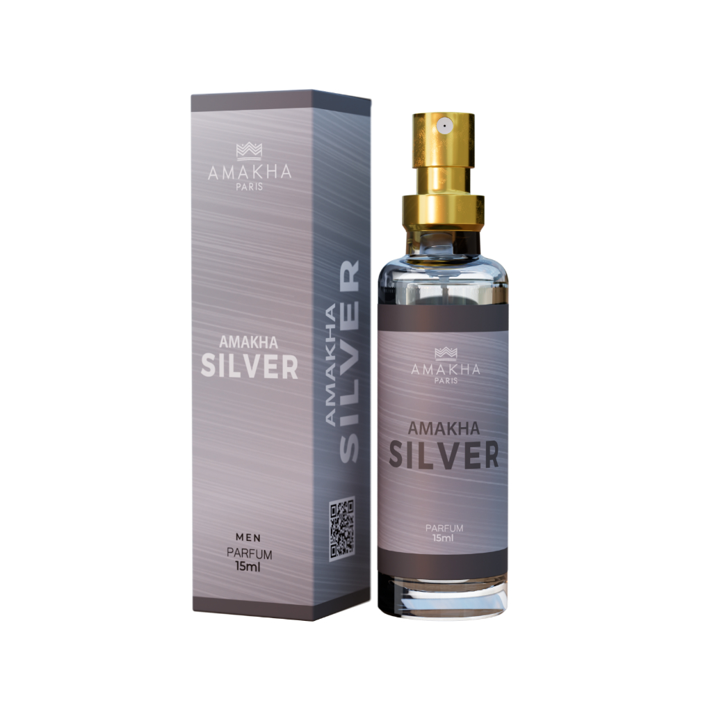 Perfume Masculino de Bolso Silver 15ml Amakha Paris - Ambarado Amadeirado Noturn