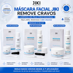 Máscara Facial JIKI Remove Cravos | Kit Limpeza de Pele Profissional 10, 20 ou 45 Aplicações