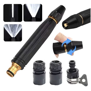 Kit 3 Em 1 Bico Alta Pressão Para Mangueira + Conector Top