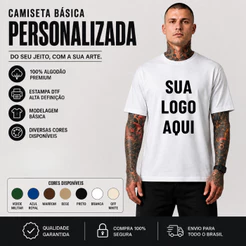 Camiseta Básica Personalizada Logo ou Estampa Marca ou Empresa 100% Algodão