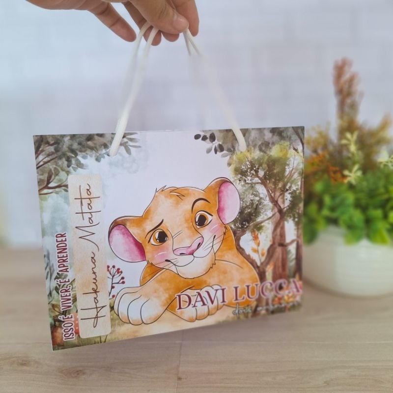 Sacolinha Personalizada REI LEÃO / Lembrancinhas de Festa / Papelaria Personalizada / Sacola Surpresa