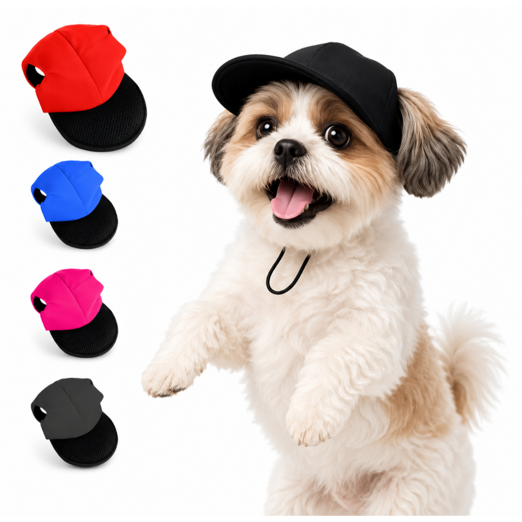 Boné para Cachorro e Gato Pequeno , Médio e Grande | Proteção Solar e Estilo Pet