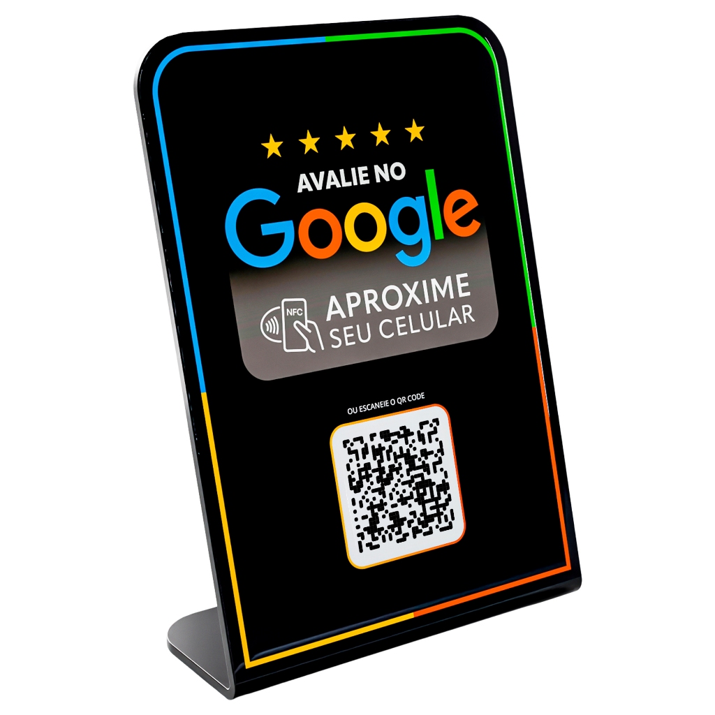 Placa de Avaliação Google Com NFC e qrcode
