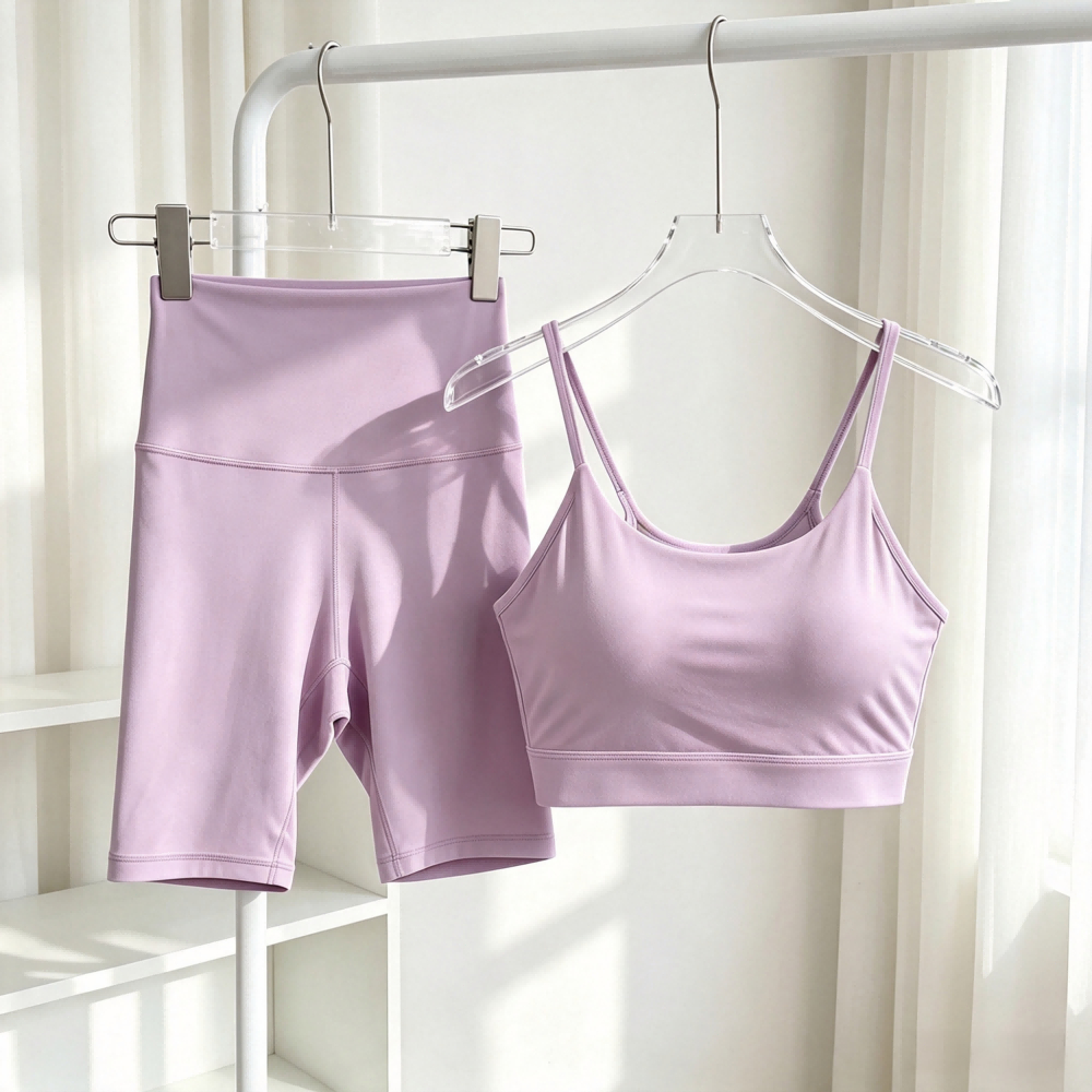 Conjunto Fitness Academia short e top poliamida zero transparencia bojo removivel feminina