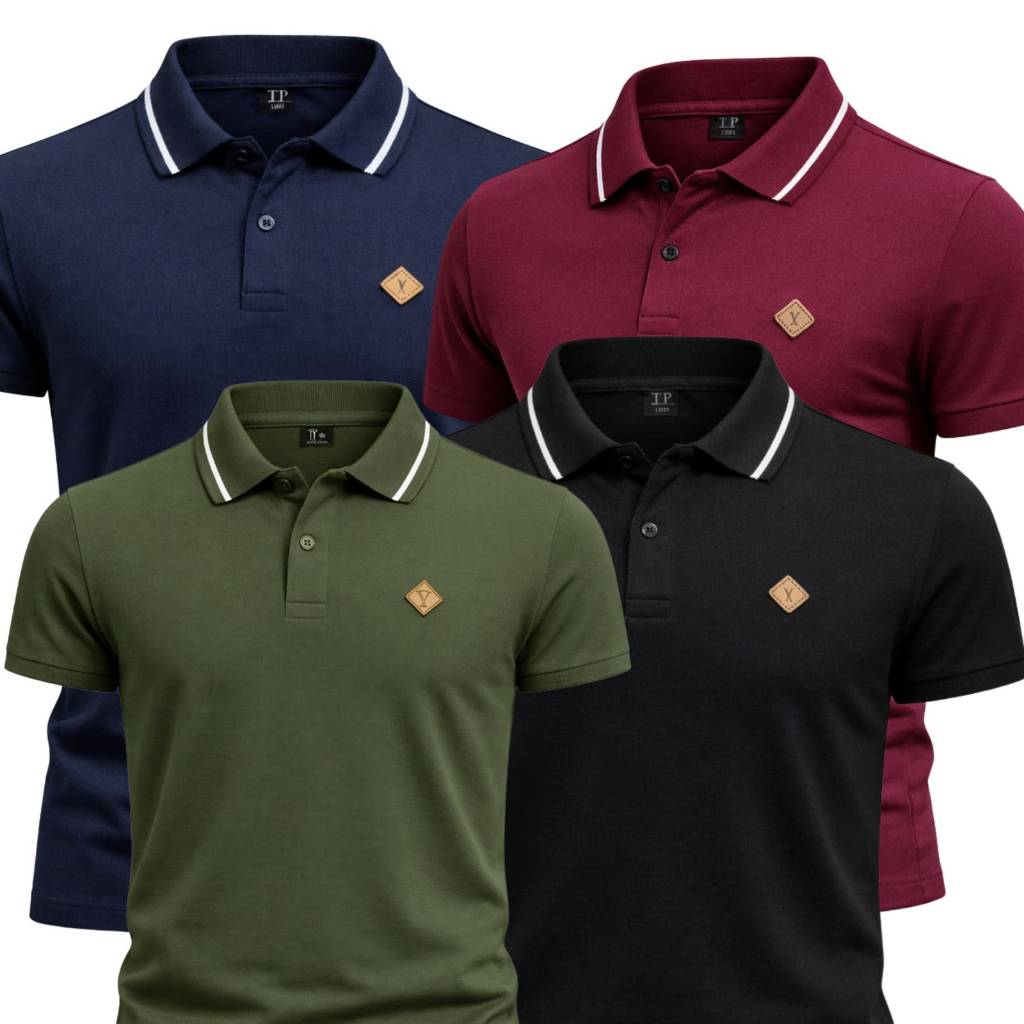 Kit 4/2 Camisa Polo Masculina 100% Algodão Basica P ao Pluz Size G1 G3 Para Homem