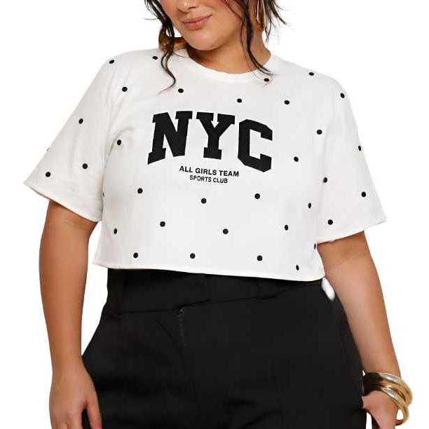 Cropped Feminino Oversized 100% Algodão Estampado Soltinho Confortável Moda Casual