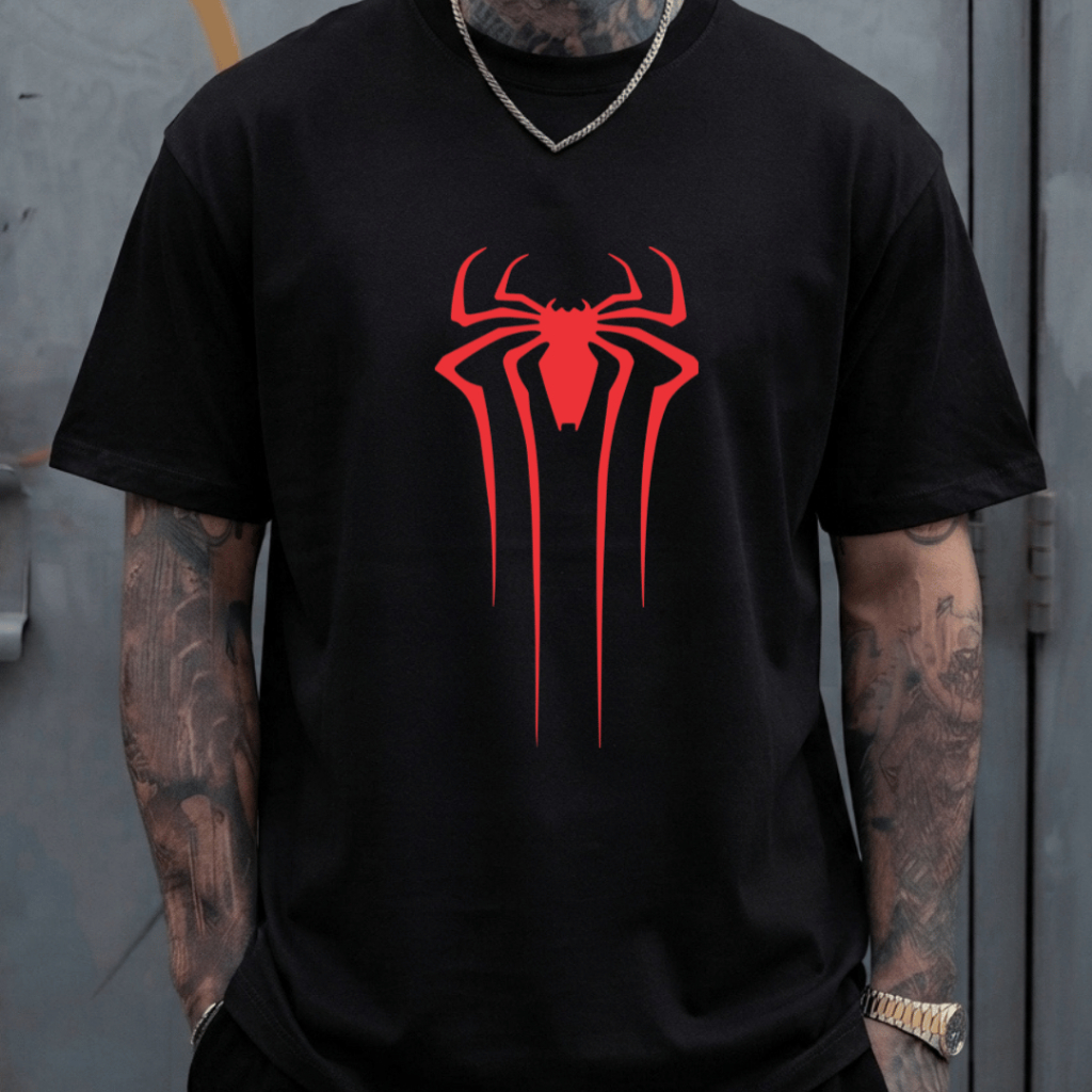 Camiseta Masculina Esportiva Aranha Spider Man Academia Treino Manga Curta Compressão e Ventilação