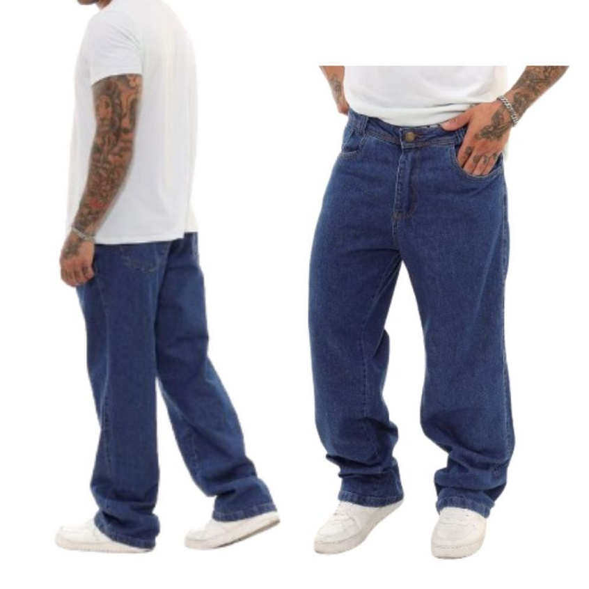 Calça Jeans Balão Boca Larga Estilosa Moda Masculina Dazzling 100 % Algodão- Estilo Mandrake