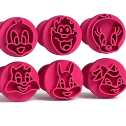 Kit 6 Carimbos Looney Tunes para Brigadeiros – Marcador Doces, Biscoitos e Confeitaria