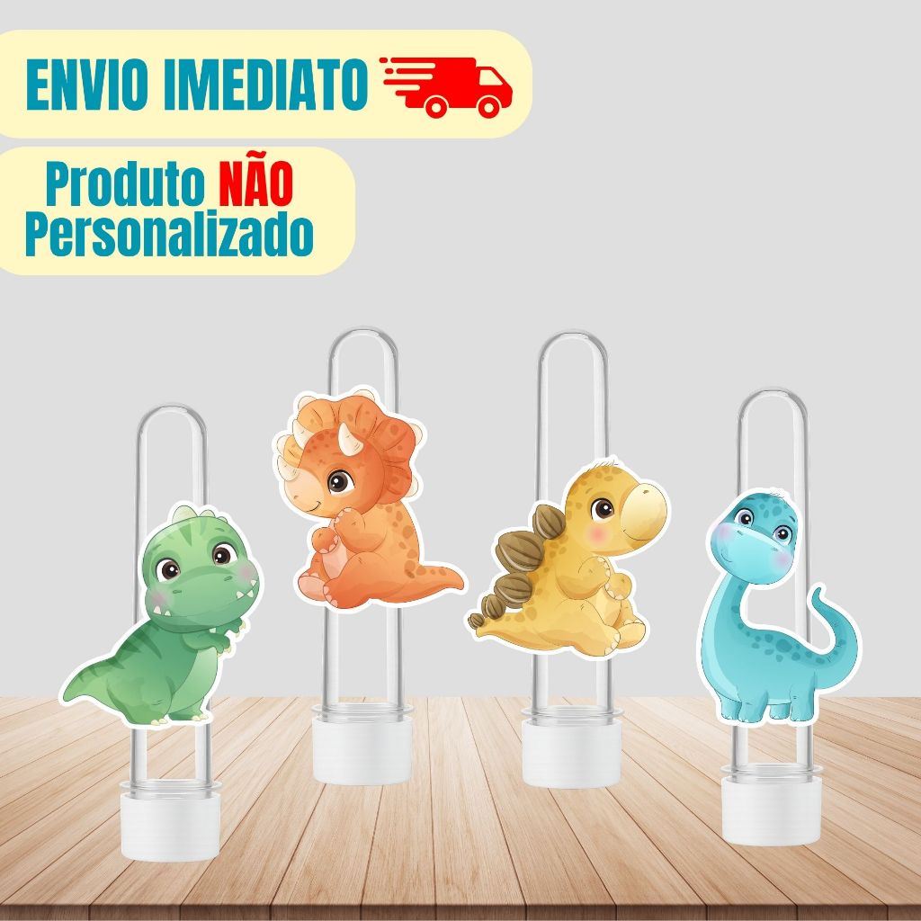 Aplique Tag Para Tubete Dino Baby - Dinossauro | Personalizado | Lembrancinha Festa Infantil | Aniversário
