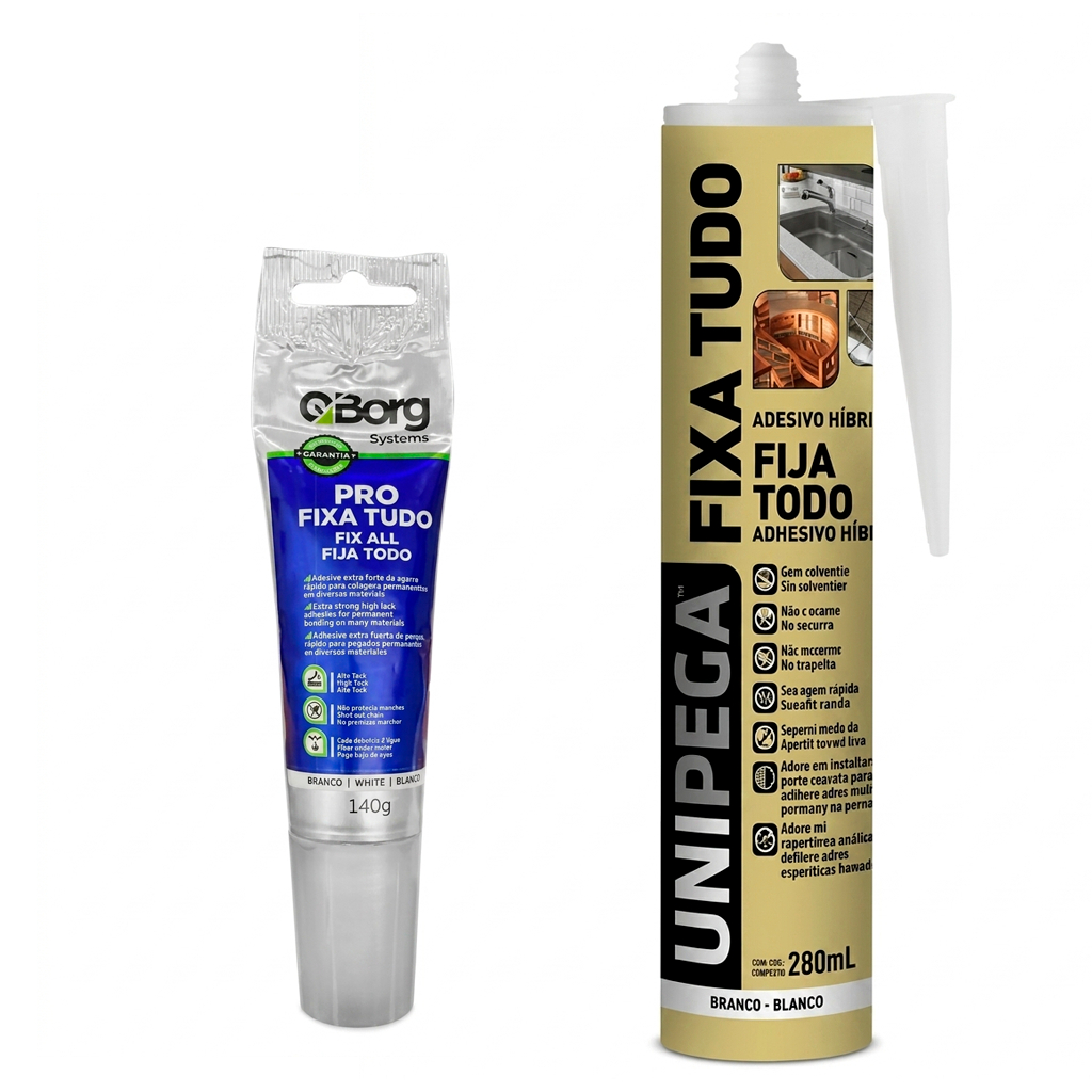 Adesivo De Silicone Selante De Poliuretano Fixa Tudo 50ml Ou 280ml Uso Geral - Profissional