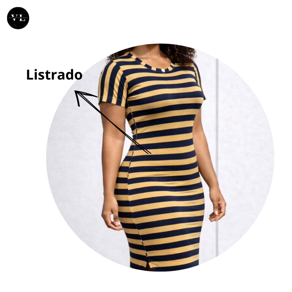 3 Vestido Feminino Midi Listrado Manga Curta Casual Confortável Elegante com Fenda Lateral — imagem 2 de 2