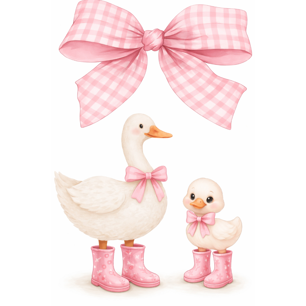 KIT TOTENS FESTA INFANTIL GANSO ROSA 3 PEÇAS