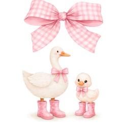 KIT TOTENS FESTA INFANTIL GANSO ROSA 3 PEÇAS