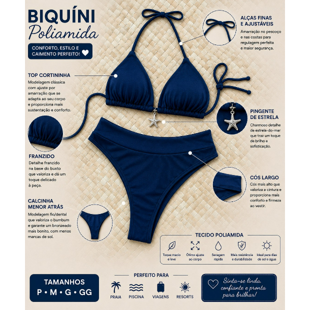✨ BIQUÍNI FEMININO EM POLIAMIDA – P | M | G | GG ✨