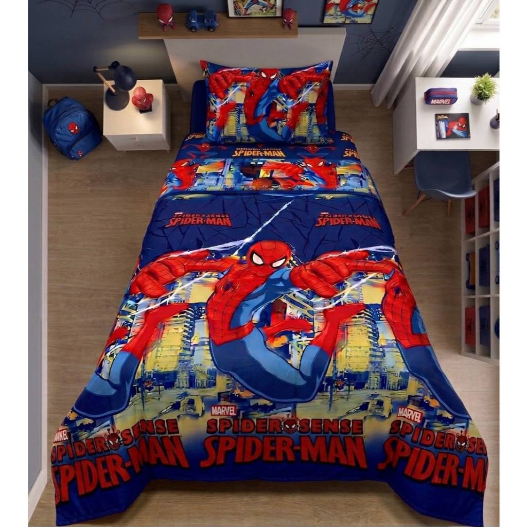 Kit Lençol Infantil Solteiro Porta Travesseiro 2Pçs Estampado Disney Marvel