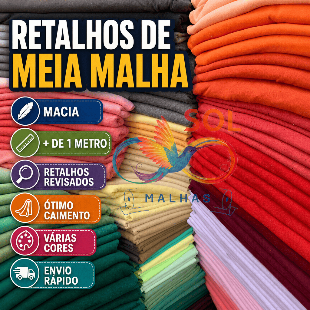 Retalhos de Malha 100% Algodão Penteado, Malha Algodão em Retalhos +1 Metro