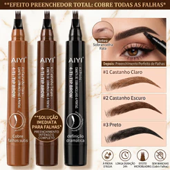 Caneta Microblading Fio a Fio Preenche Falhas da Sobrancelha a Prova dágua Maquiagem