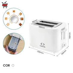 Torradeira Eletrica Pao de Forma 2 Fatias Inox 7 Niveis 650W 110V 220V Automatica Branca
