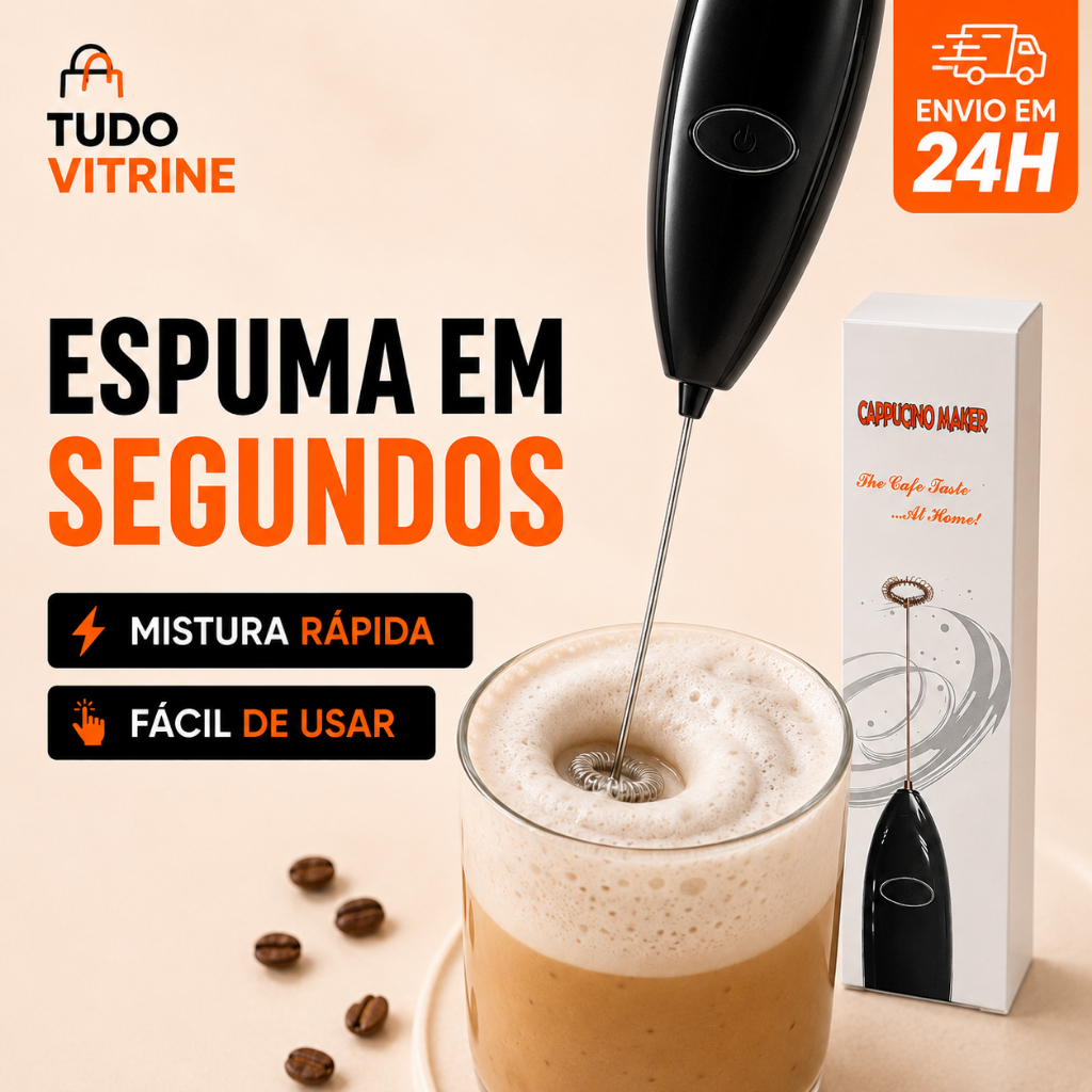 Mixer Espumador de Leite e Café Portátil Elétrico Mini Batedor para Cappuccino Café Chocolate