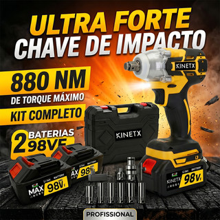 Kit Chave de Impacto Elétrica 880NM 2 Baterias 3 em 1 Brushless Parafusadeira Furadeira Sem Fio Profissional