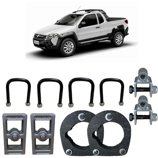 Kit Lift Tras/diant E Prol Amortecedor Strada Elevar 4 Cm