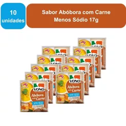 Kit 10 Unidades Sopas Cremosas VONO® Individual Sabor Abóbora com Carne Menos Sódio 17G