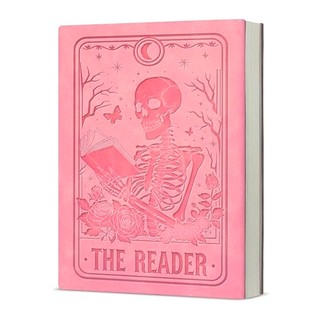 Caderno com Esqueleto Gótico – Diário Estilo Tarot "Overthinker" (Quem Pensa Demais) – Estética Bruxa Rosa