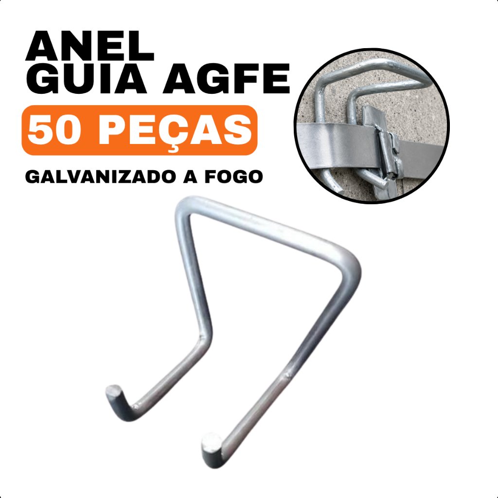 Kit 50 Peças Anel Guia AGFE Galvanizado A Fogo