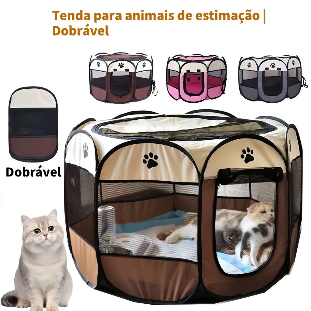 Cercado Pet Dobrável para Cães e Gatos | Tenda Portátil para Cachorros, Gatos e Pequenos Animais