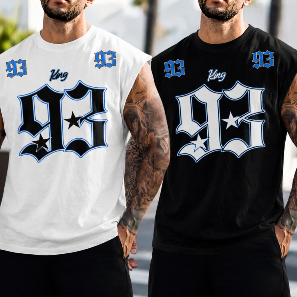 Kit 2 Regatas Oversized Masculina Streetwear Algodão Camiseta Regata Cavada Academia Casual