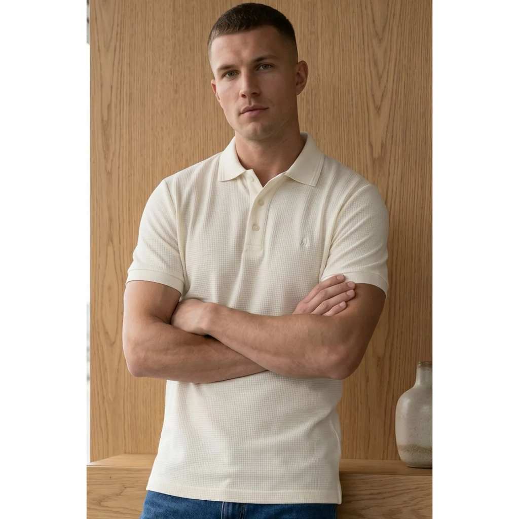 Polo Piquet Texturizada Premium Polo Wear Off White