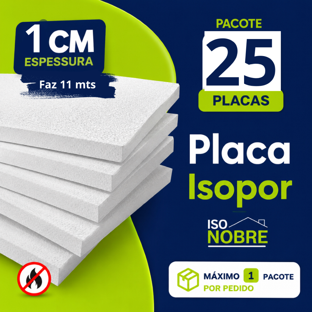 Kit Isopor EPS 1cm com 25 Placas | Isolante Térmico Acústico para Construção