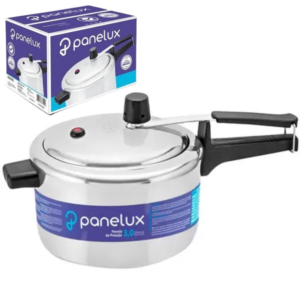 Panela de Pressão Panelux 3L com Cozimento Rápido em Alumínio Polido