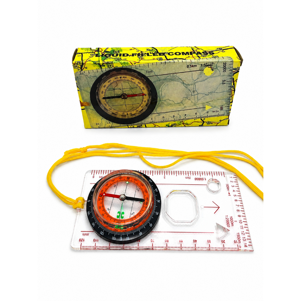 Bússola Mapa Para Trilhas Camping Caminhadas Aventura - Amarelo