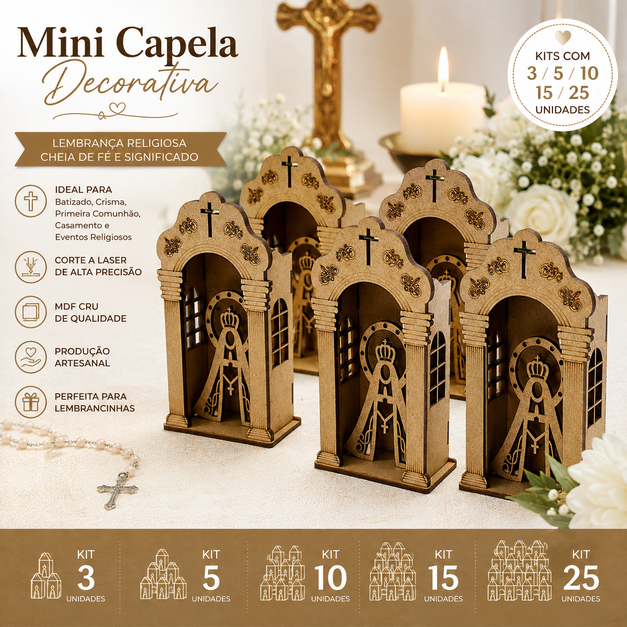03 Mini Capelinha Oratorio capela nossa senhora aparecida Espirito santo de Deus Jesus Cristo