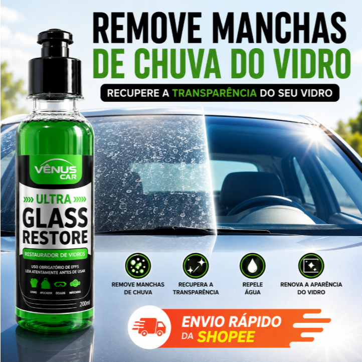 Limpa Vidro Automotivo Tira Manchas de Chuva E Desembaça | Vênus Car 200ml