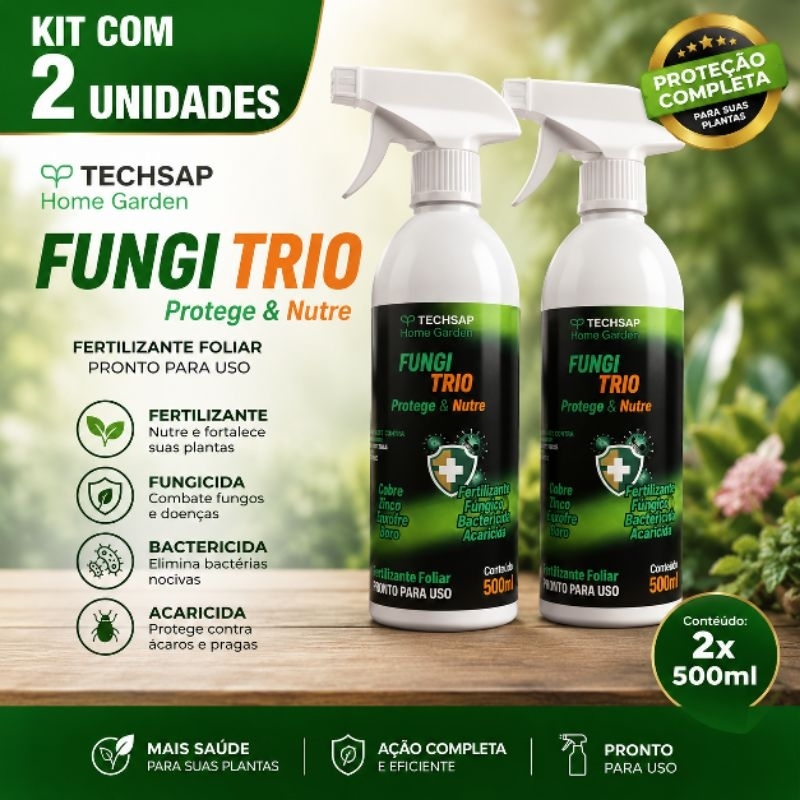 KIT 2 Fertilizante Fungicida para Plantas e Orquídeas Pronto para Uso Foliar Bactericida Acaricida
