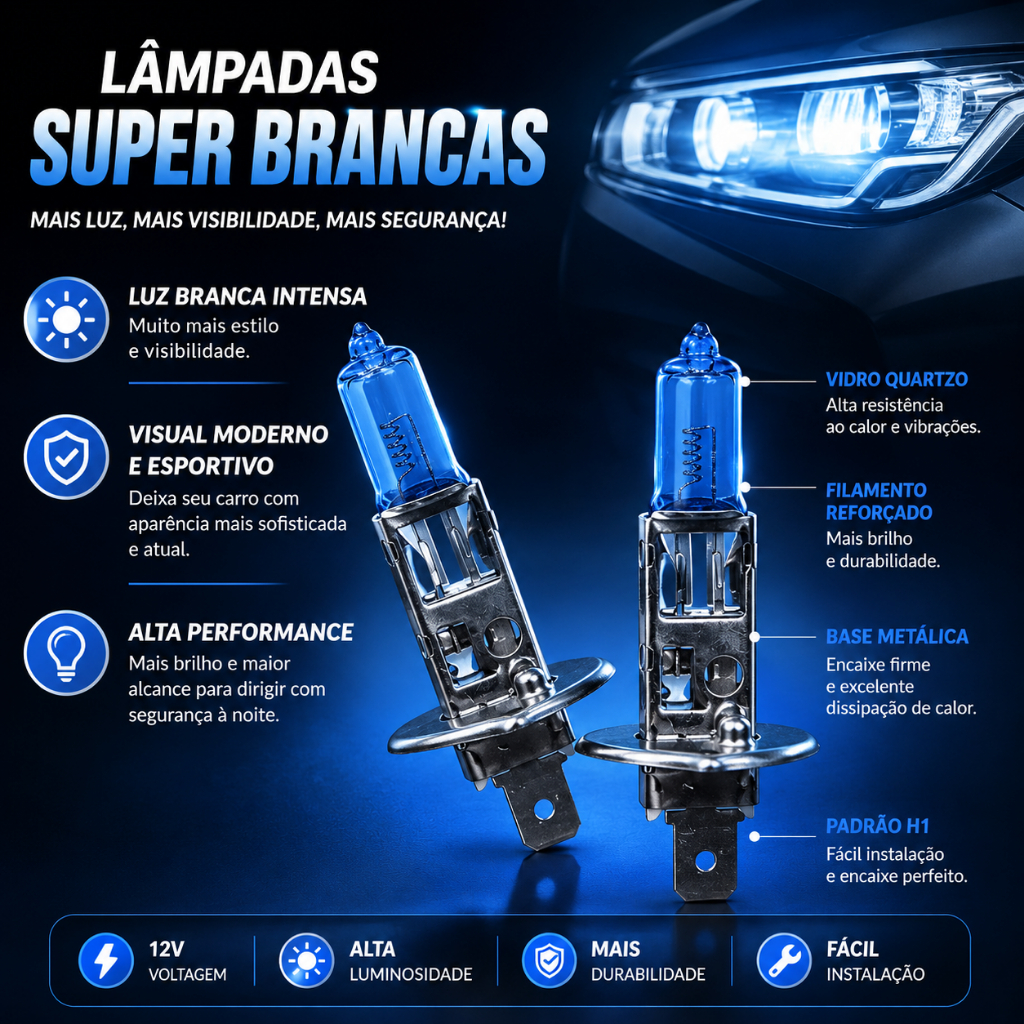 Kit Lampada Super Branca Renault Sandero 2015 2016 2017 2019 2019 Farol Alto E Baixo + Led Meia Luz · foto 2