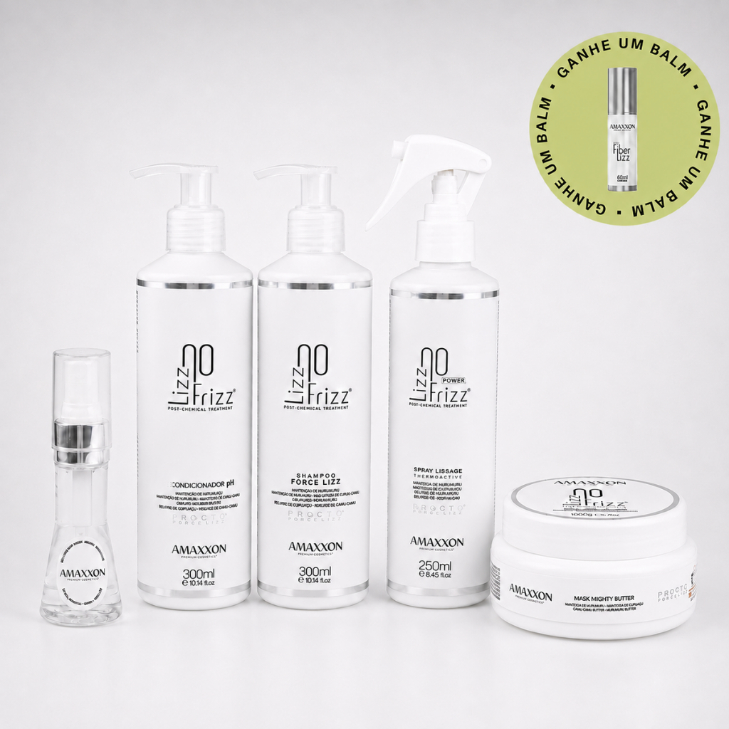 Kit Lizz No Frizz Completo Anti Frizz Hidratação Cabelos Danificados