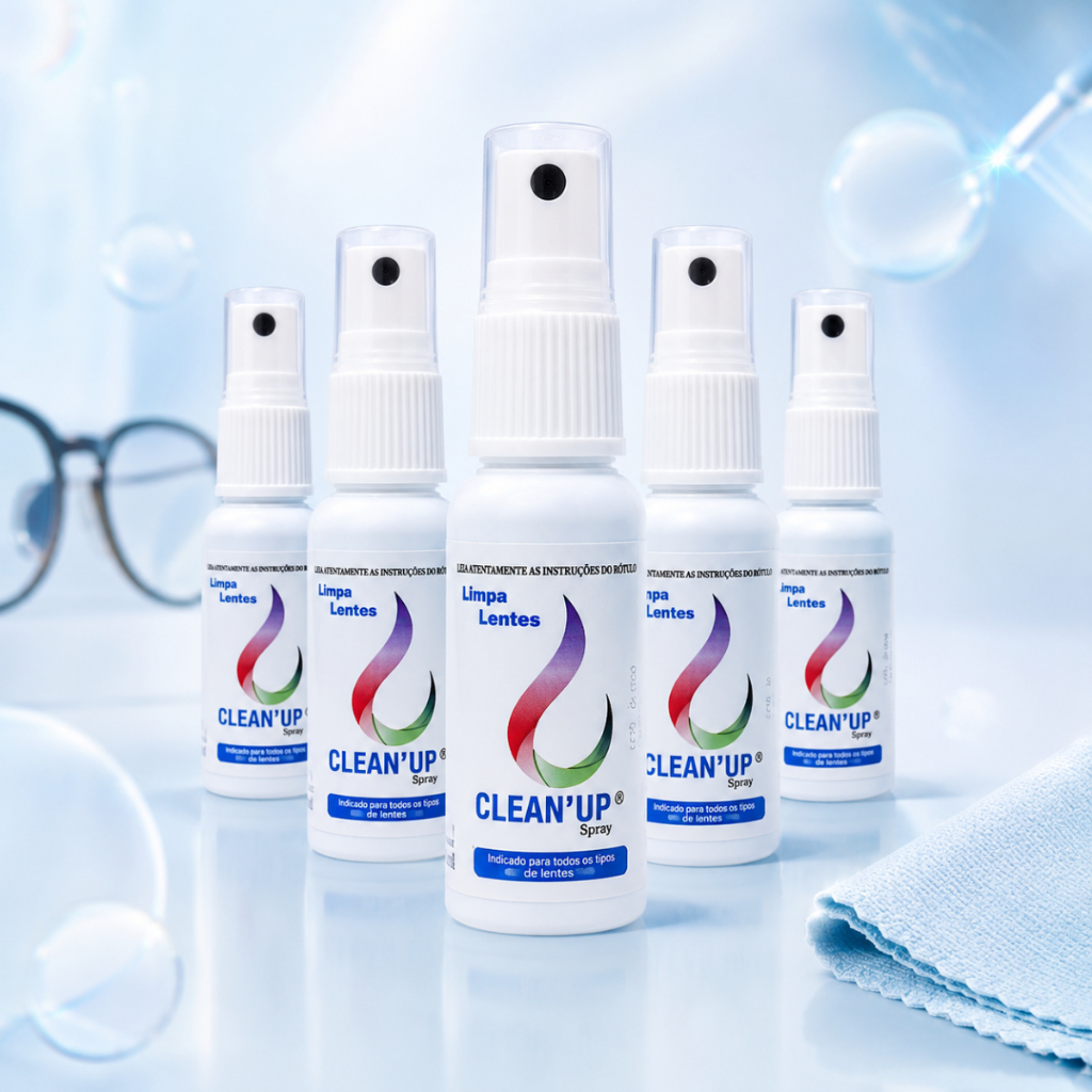 Kit Limpa Lentes Clean Up 25ml Óculos Telas Celular Notebook TV + Flanela Microfibra