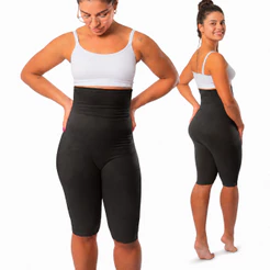 Bermuda Modeladora Preta Cinta Alta Compressão Abdominal Pós Cirúrgica Shorts Cintura Alta Feminina