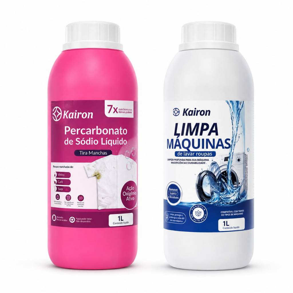 Kit Percarbonato De Sodio e Limpa Maquina de Lavar Roupas Tira Mancha 100% Puro