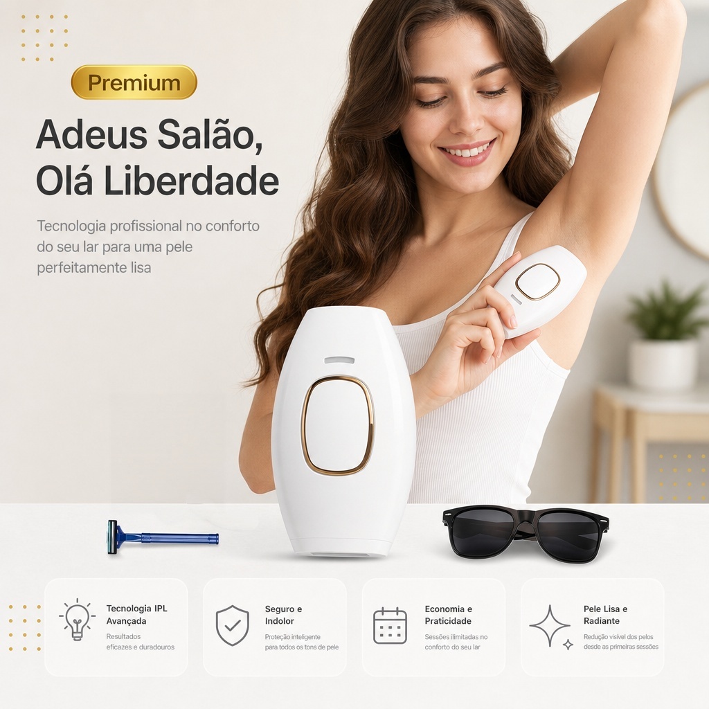 Máquina de depilador a Laser eletrica IPL Permanente Depilação facial Feminino
