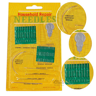 Kit Agulhas De Costura À Mão 26 Peças + Passador De Linha Reparos Artesanato